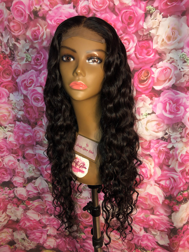 Natural Wave Human Hair Lace Closure Wig - Main Line