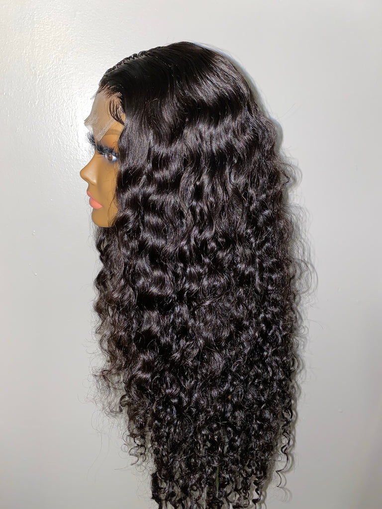 Deep Wave Lace Closure Human Hair Wig - Main Line