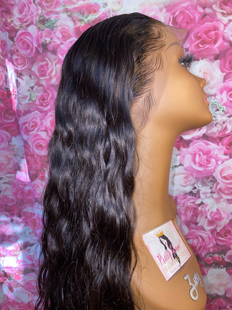 Glueless 28” Indian Body Wave Human Hair HD Lace Front Unit