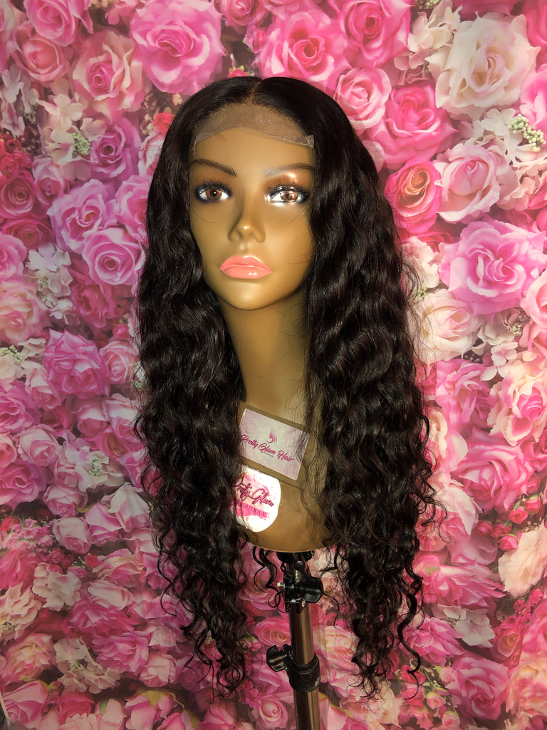 Natural Wave Human Hair Lace Closure Wig - Main Line