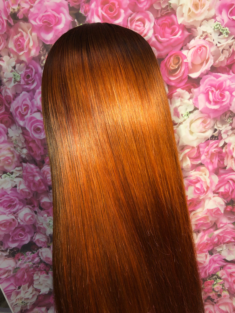 Pumpkin Spice Straight Lace Closure Human Hair Wig - Affordable Line