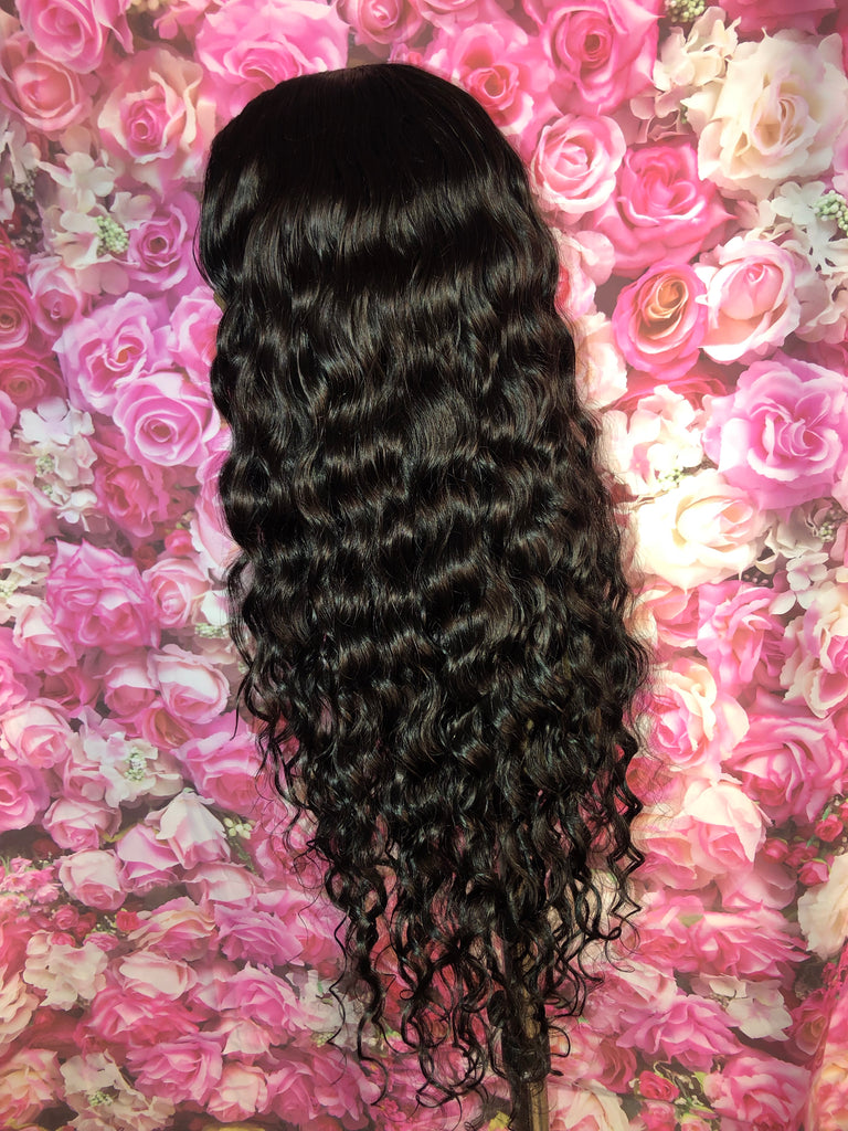 Natural Wave Human Hair Lace Closure Wig - Main Line