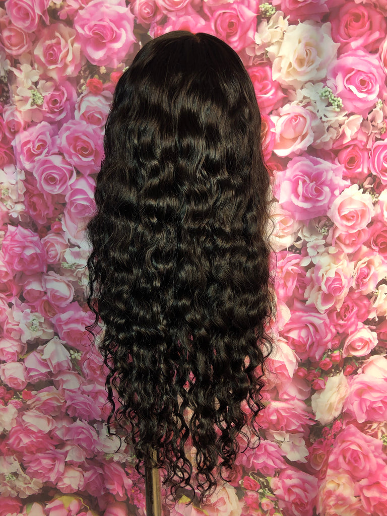 Natural Wave Human Hair Lace Closure Wig - Main Line