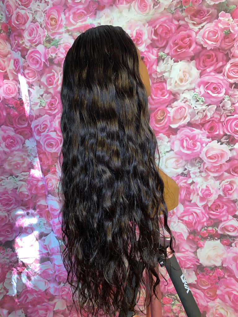 Glueless 28” Indian Body Wave Human Hair HD Lace Front Unit