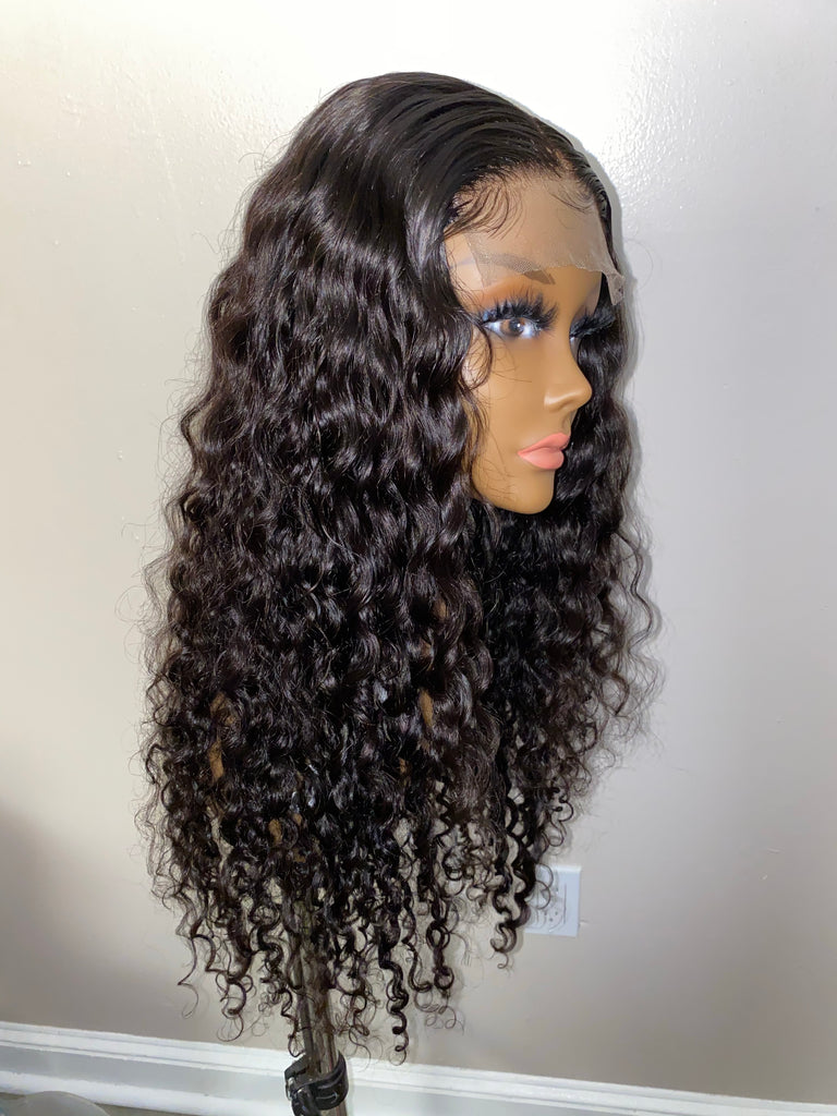 Deep Wave Lace Closure Human Hair Wig - Main Line